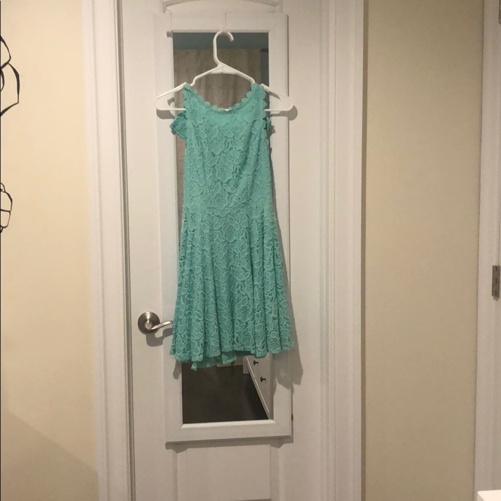 Mint green lace dress